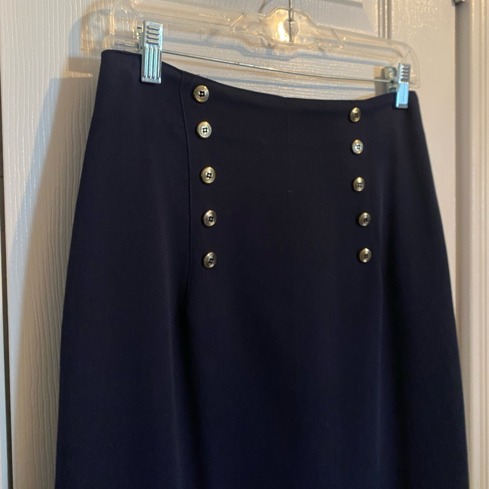 Vintage 90s Lana Lee Navy Rise High Rise Pencil Column Midi Skirt Size 8 - Picture 4 of 12
